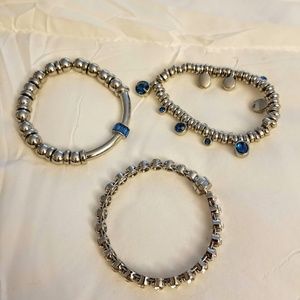silver stackable bracelet set